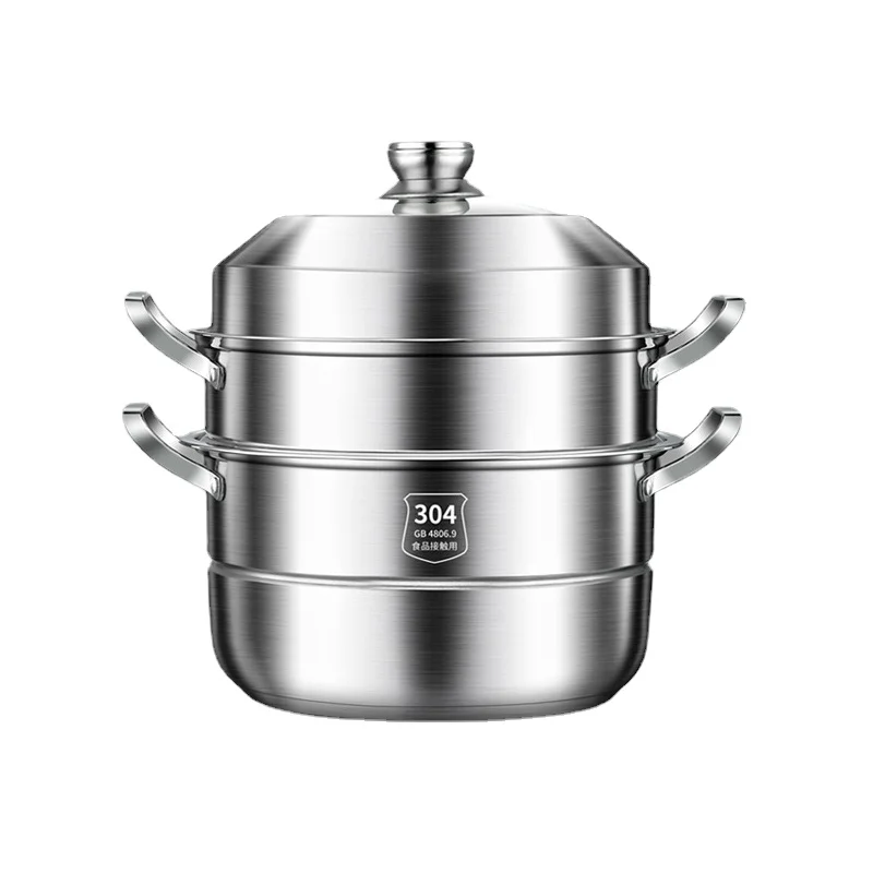 

Stainless Steel Steamer Pot 3 Tier Thickened Steam Pot Large Size Soup Pot Induction Cooker Ollas De Cocina Cooking Utensils