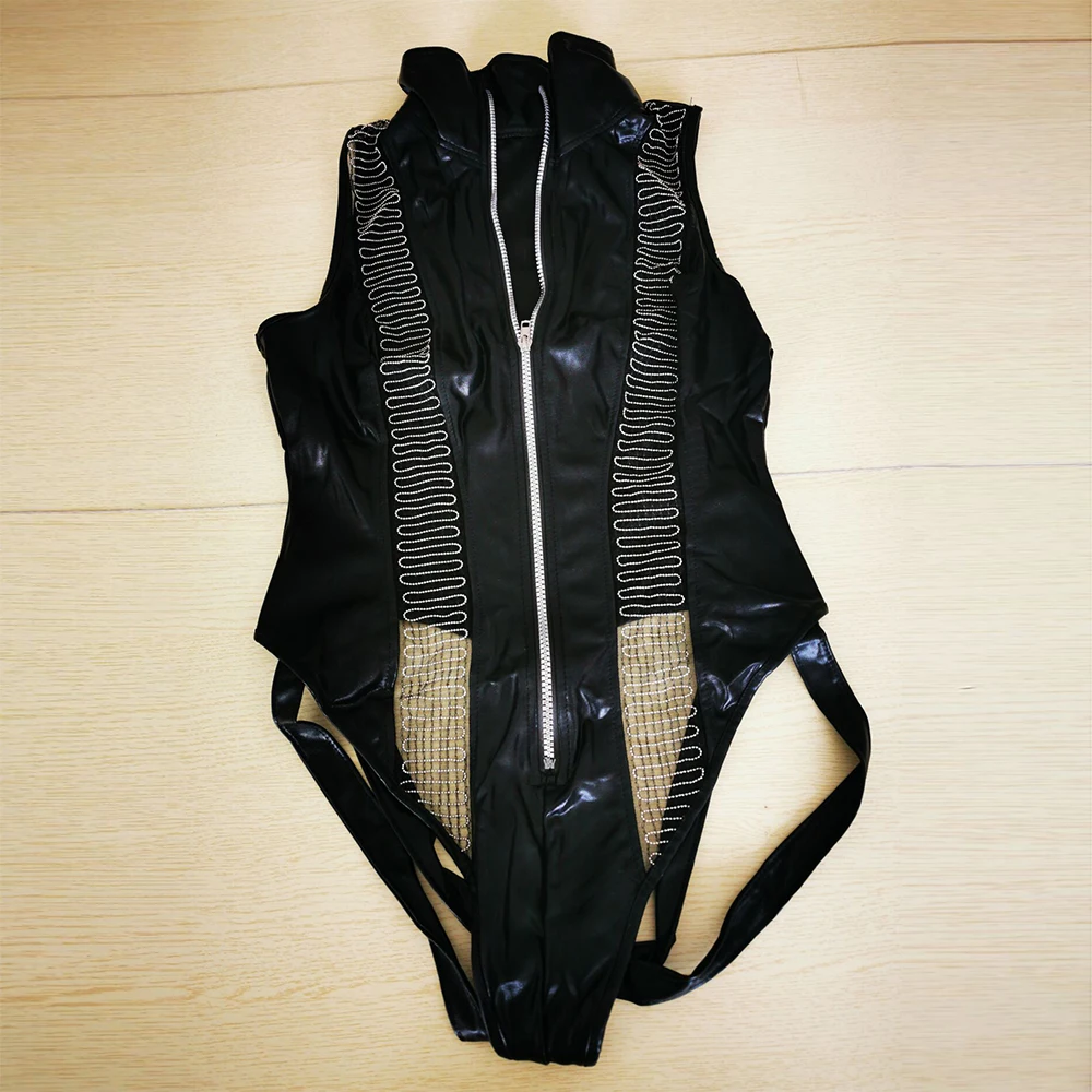 Женское латексные чулки сексуальное женское белье с молнией спереди и блестками