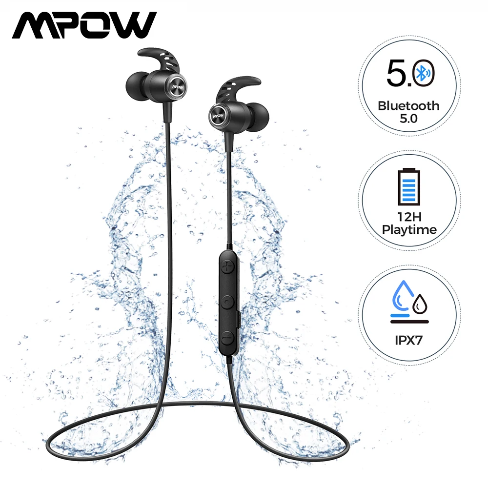MPOW S16 магнитные беспроводные наушники IPX7 водонепроницаемые Bluetooth 5 0 спортивные с