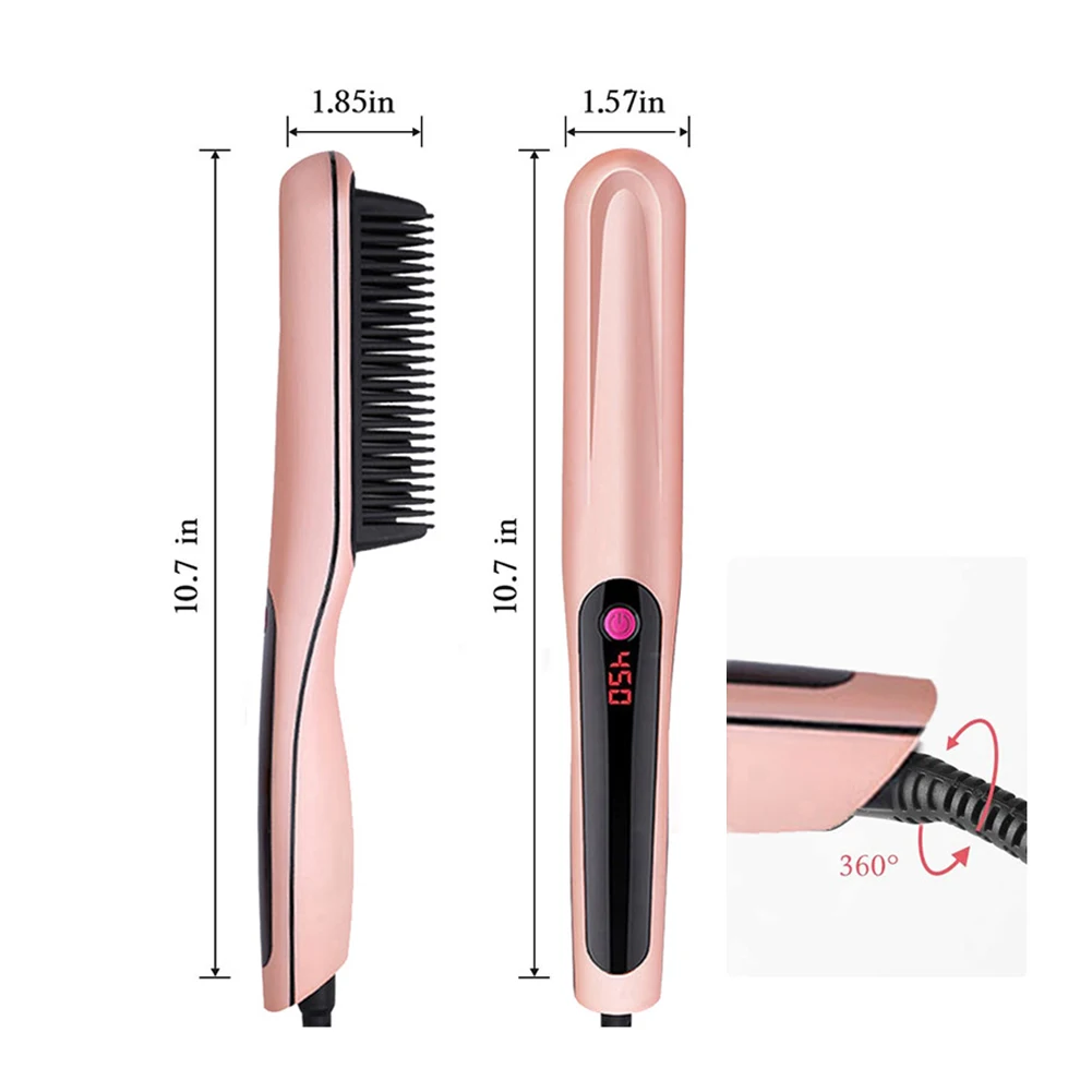 

Professional Men Beard Straightening Comb Heated Beard Brush Men's Mustache Shaving Comb Women Hair Straightener Brush dropship