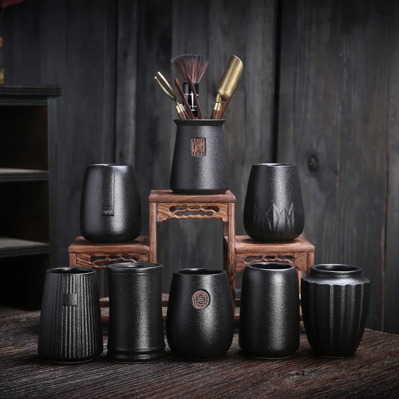 

Ceramic Tea Ceremony Six Gentlemen Kung Fu Tea Accessories Black Sandalwood Tea Set Tea Making Tool Tea Clip Tea Needle ZH600