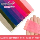MRS HAIR лента из человеческих волос мини-лента в наращивании волос Красочные Модные волосы клейкий клей 10 шт. 20 г пепельный блонд Фиолетовый Синий