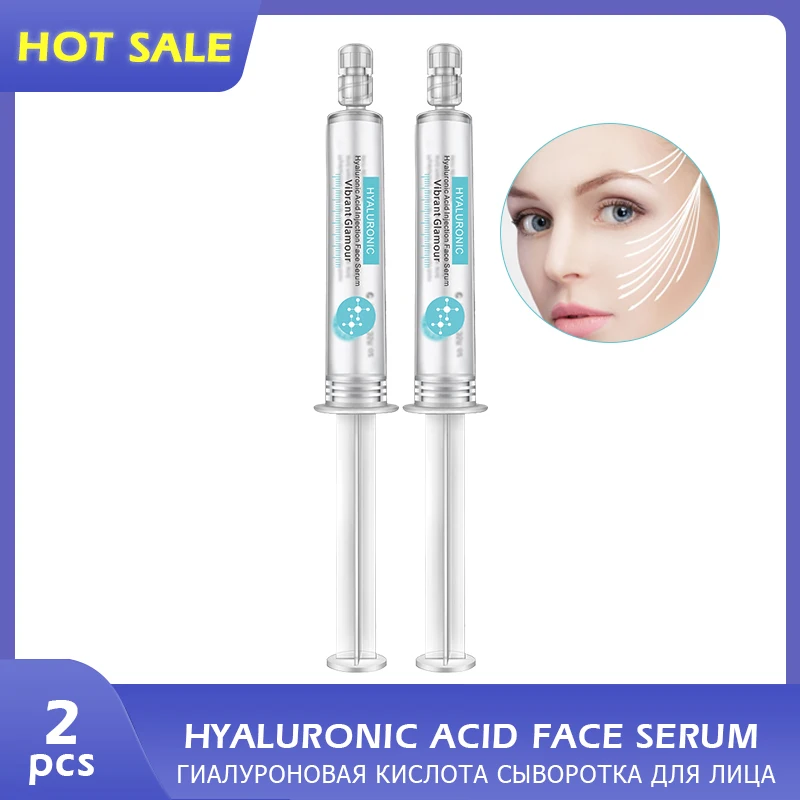 

VIBRANT GLAMOUR 2Pcs Hyaluronic Acid Face Serum Anti-Wrinkle Anti-Aging Moisturizer Whitening Repair Sensitive Shrink Pores Care