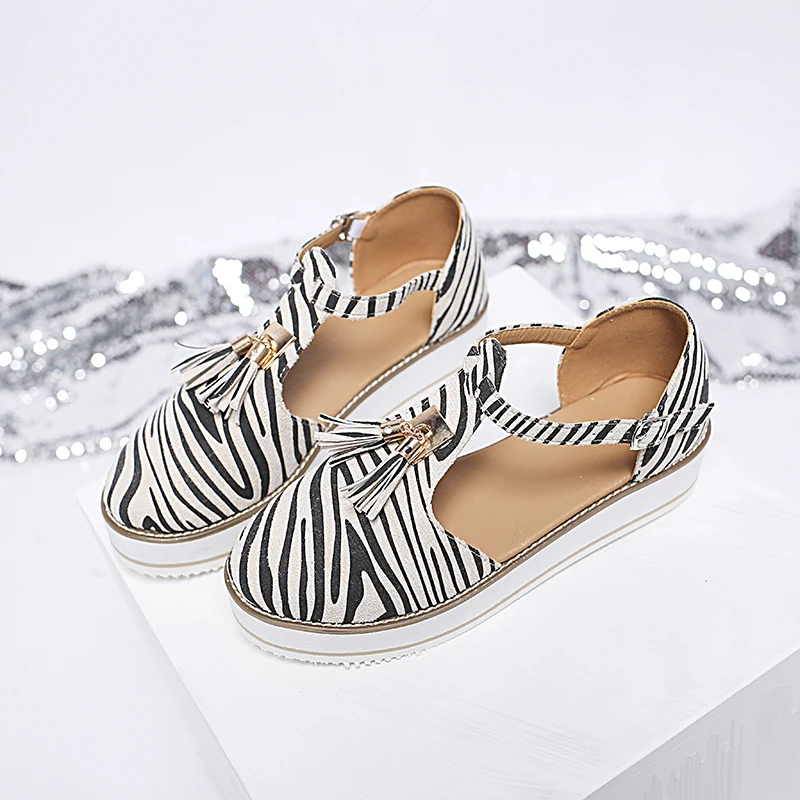 

2021 Fashion Fringe Thick Sole Sandals Women Cover Heel Summer Shoes Platform Sandals Women's Casual Sandals Zapatillas Mujer
