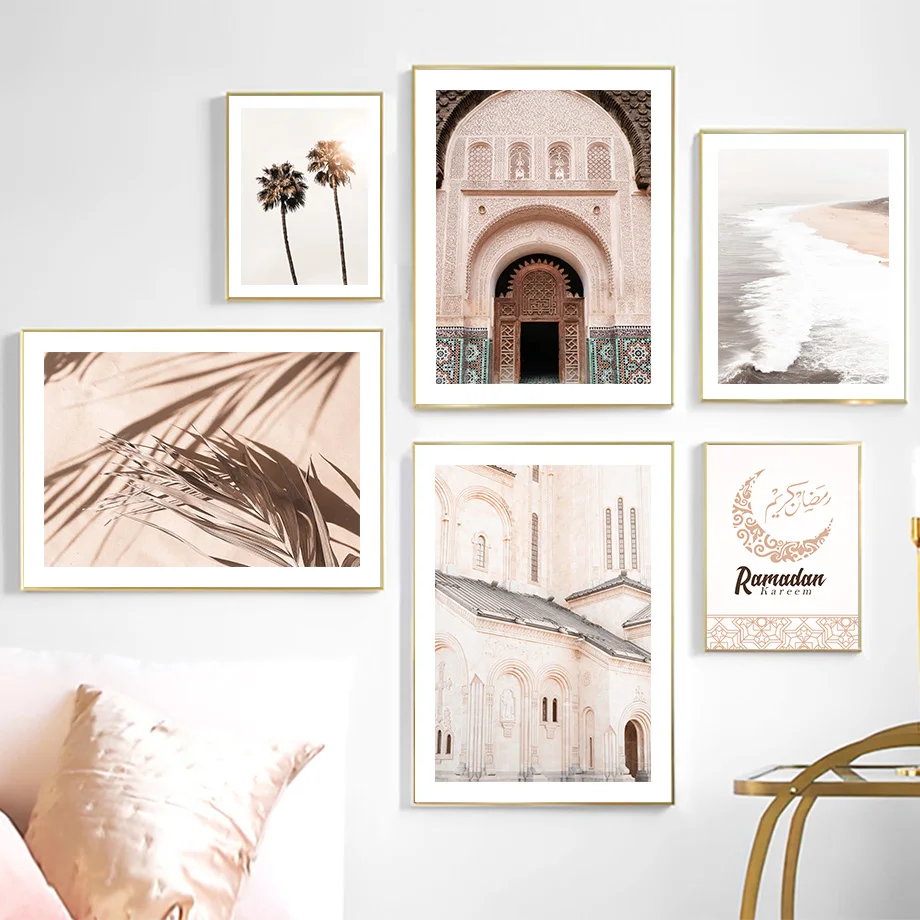 

Islamic Beige Mosque Morocco Door Landscape Wall Art Canvas Painting Nordic Posters And Prints Pictures For Living Room Decor