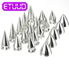10 шт., серебряные заклепки с шипами для кожи