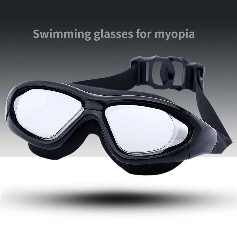 

Adults Myopia Diving Mask Swimming Goggles Anti-Fog Sports Big Frame Prescription Swim Eyewear Degree Optical Waterproof Glasses