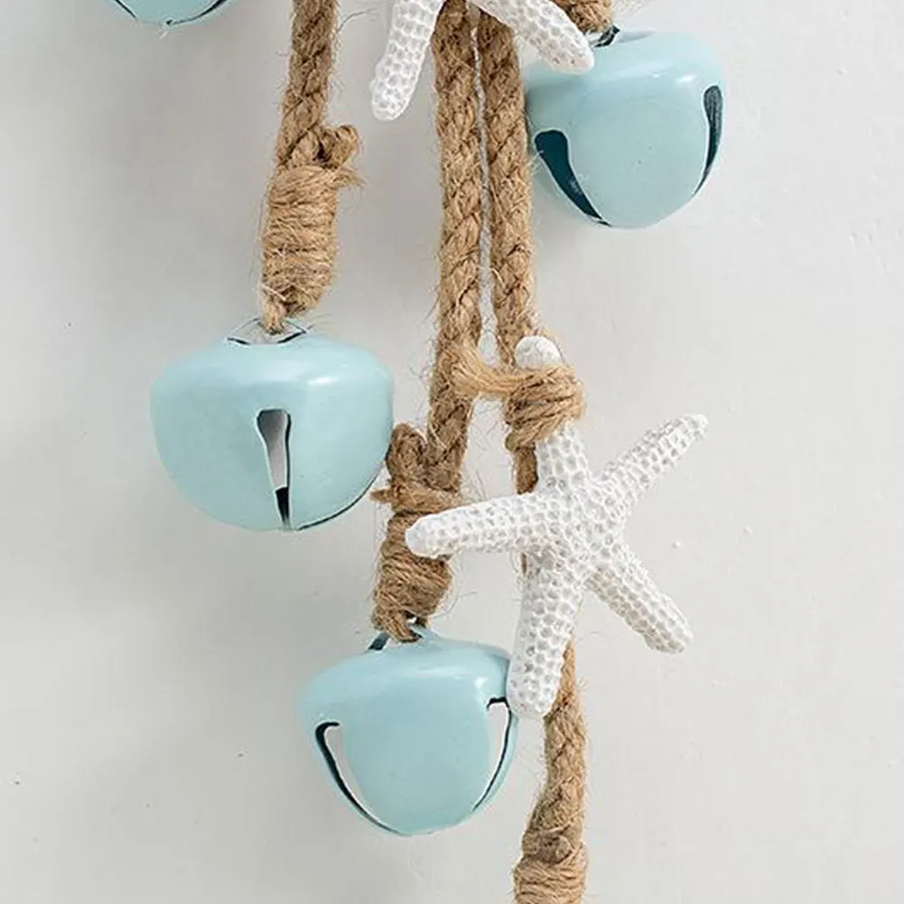 

Hanging Starfish String Creative Hanging Bells Craft Beach Theme Wall Hemp Rope Old-Fashioned Art Ornament Decoration Pendant