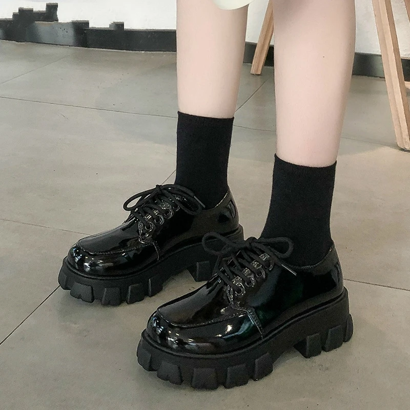

Women Chunky Sneakers Hidden Heels Height Increasing Ladies Wedge Shoes High Top Autumn Platform Women Shoes Woman Oxfords