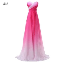 2022 sweetheart gradient prom dresses beaded long chiffon ombre formal evening bridesmaid party gown vestidos robes de soiree