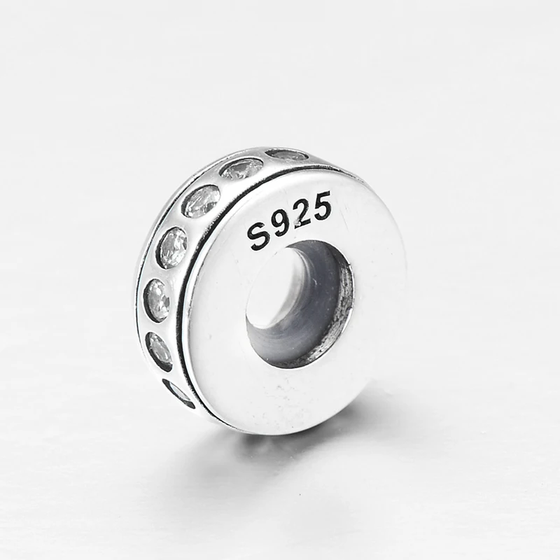 Бусина-пробка из серебра 925 пробы с фианитами | Украшения и аксессуары