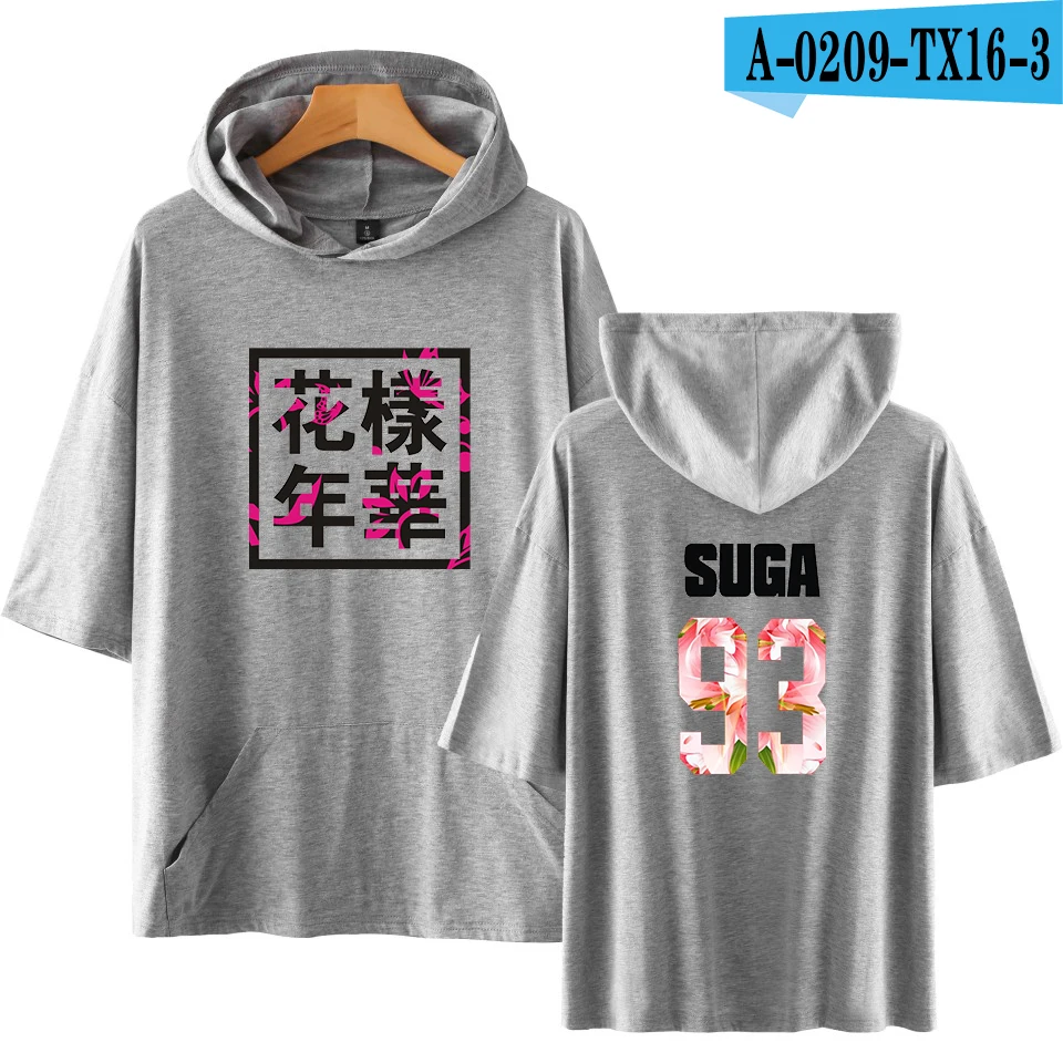 Bangtan Boys, K-POP Новая летняя футболка для женщин/мужчин, большие футболки, парные футболки с короткими рукавами и карманом, топы в стиле хип-хоп - Цвет: gray