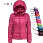 GXHJ 5XL 90% пуховик Женское пальто осень зима 2022 куртки теплые женские сверхлегкие с капюшоном ветрозащитное пальто пуховая куртка