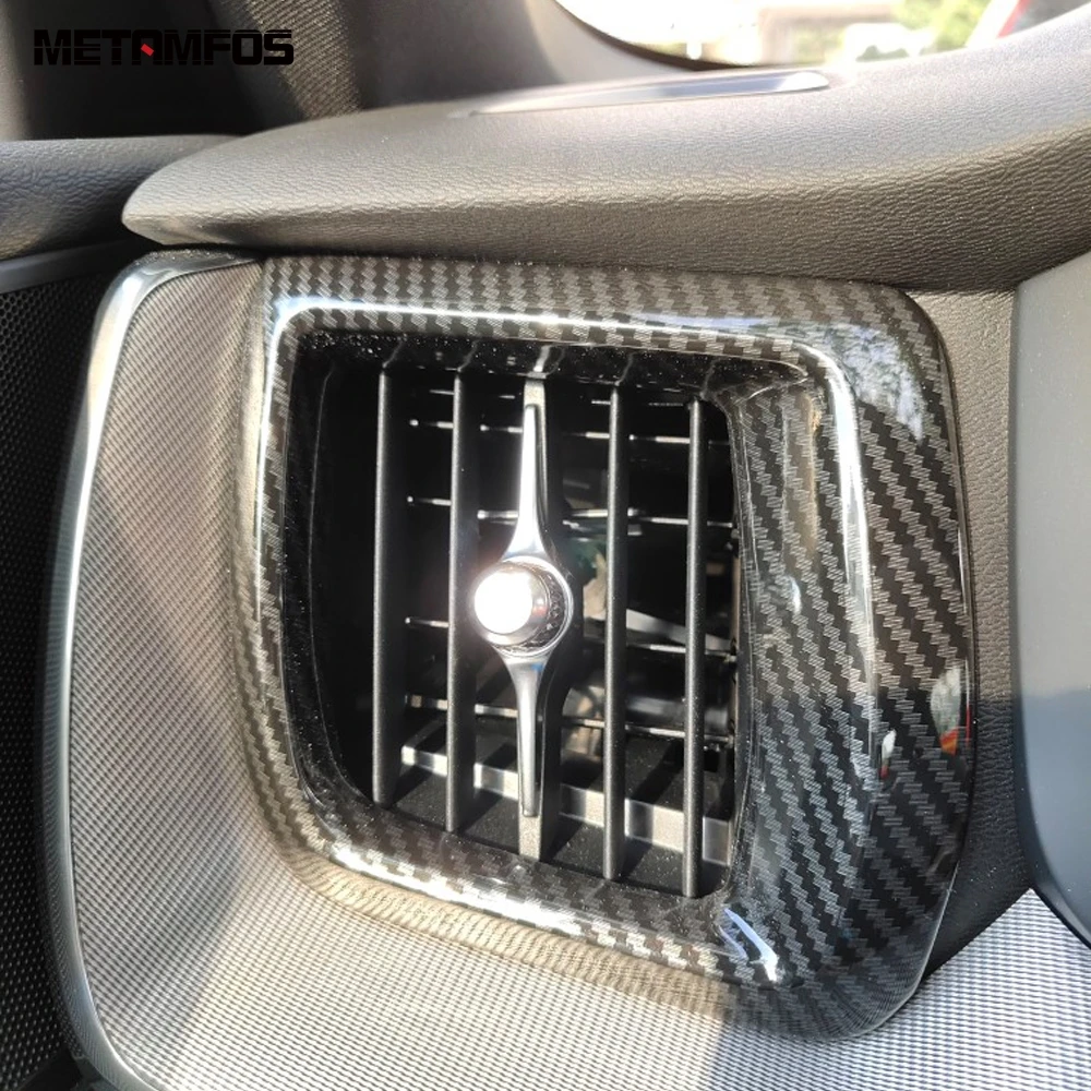 

Для Volvo XC60 XC 60 2018 2019 2020 углеродное волокно, боковая Передняя Крышка вентиляционного отверстия, внутренняя отделка, аксессуары, Стайлинг автомобиля