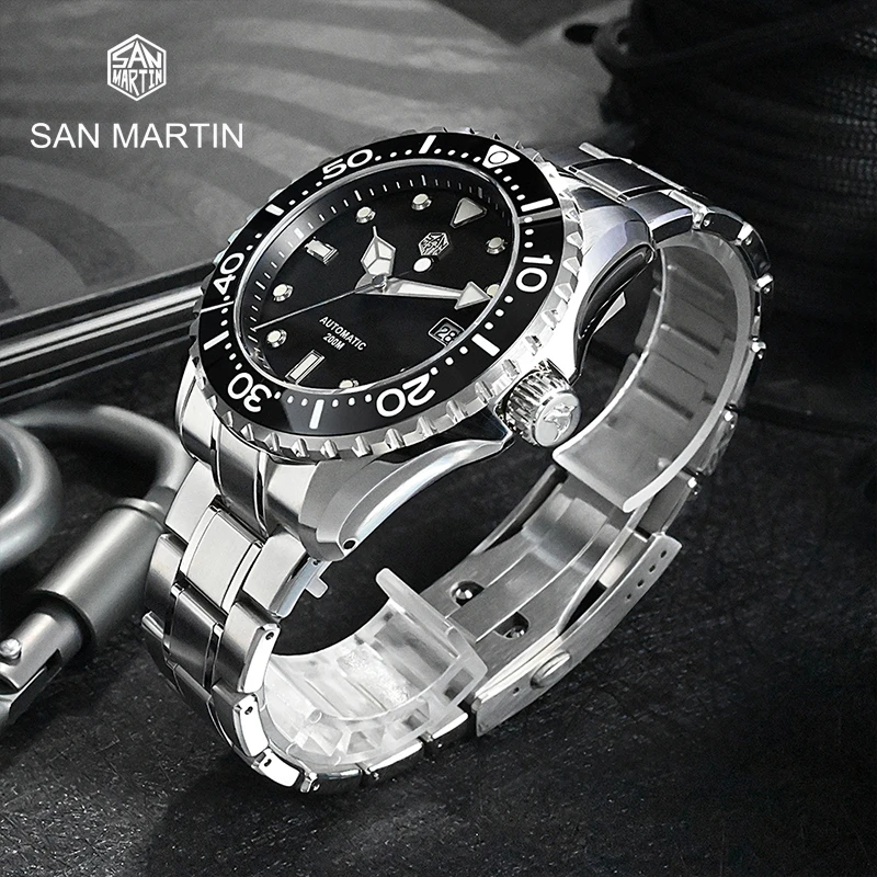 

San Martin Diver Watch PT5000/SW200 High Quality Luxury Men Watch Automatic Mechanical Watches Sapphire Glass Date 20Bar Reloj