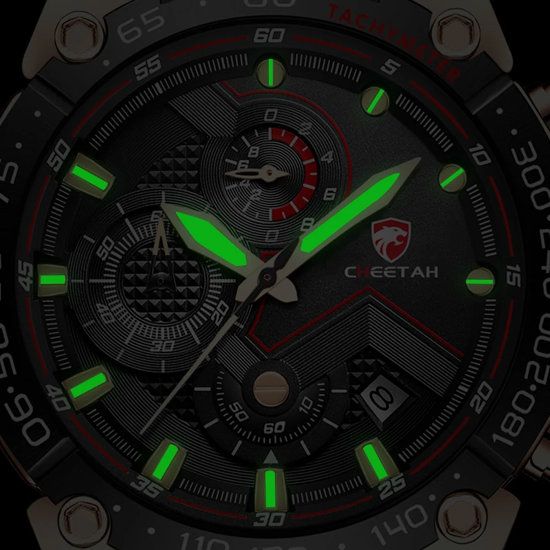 CHEETAH новые модные мужские часы брендовые Роскошные военные кварцевые с большим