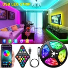 Светодиодная лента Bluetooth, USB 5 В, Светодиодная лента RGB, гибкая светодиодная лента для лампы, RGB-лента для телевизора, экрана рабочего стола, Диодная лента для подсветки