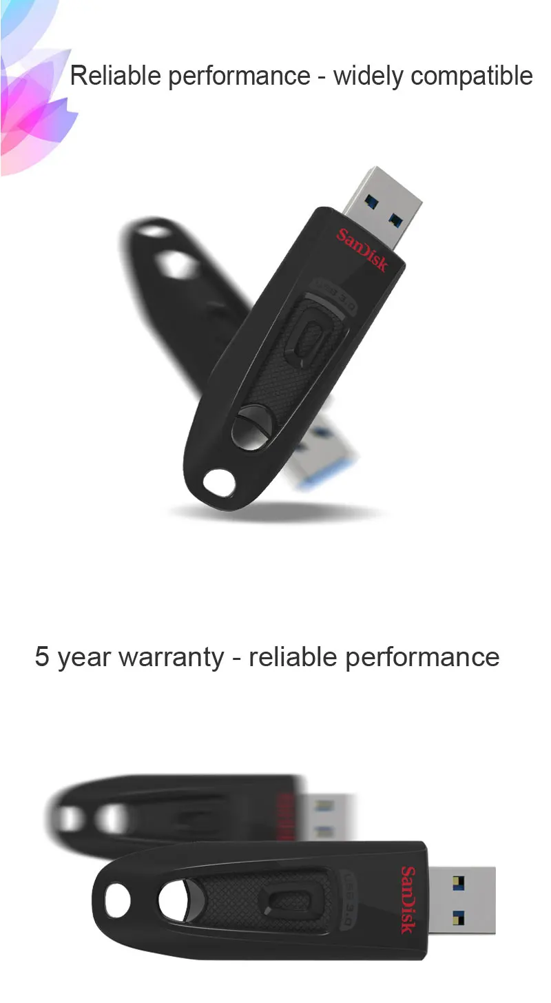 SanDisk CZ48 USB флеш-накопитель 16 ГБ 32 ГБ Флешка 64 Гб флэш-диск 128 ГБ U диск 256 ГБ USB3.0 карта памяти Чтение 100 МБ/с./с мини-флешка