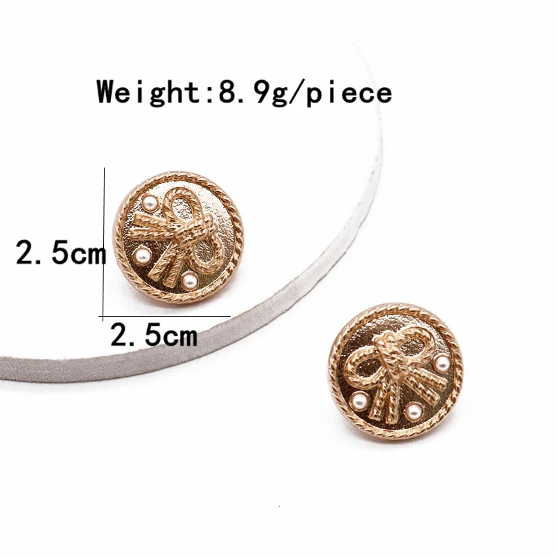 Круглые серьги-гвоздики из сплава креативный металлический жемчуг изящные