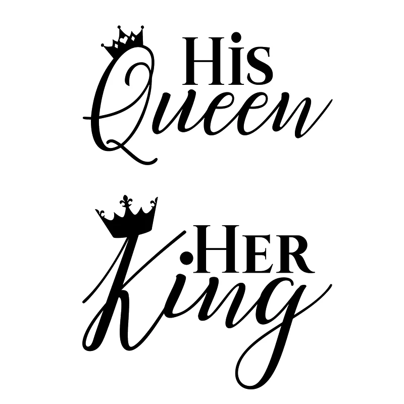 

17*11.8cm His Queen Her King car Decals Window Sticker Love Matching Vinyl Sticker Oem Quotations for car