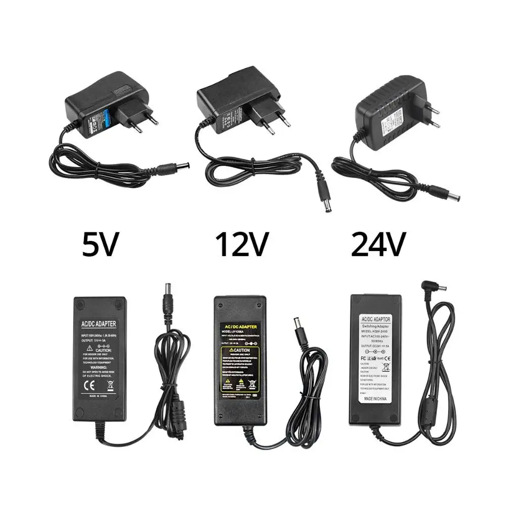 AC/DC LED Adapter Power Supply 5V 12V 24V Lighting Transformer DC Connector 1A 2A 5A 10A 20A Driver For LED Strip CCTV Projector