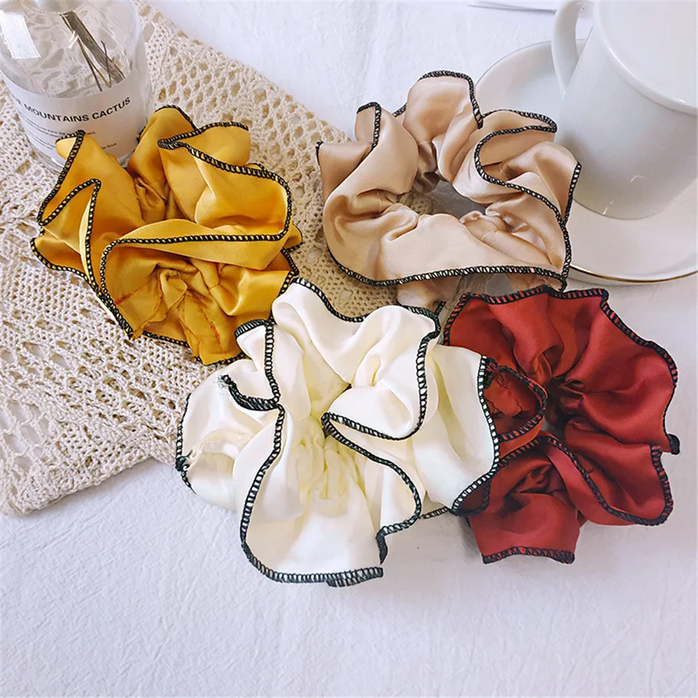 Корейские сетчатые красные волосы кольцо Ins Французский Ретро атласная веревка