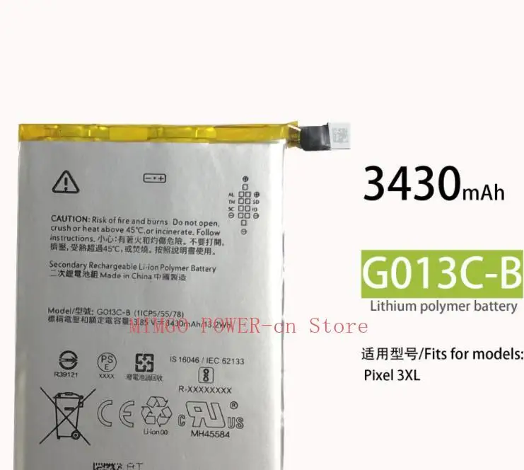 

Для HTC Google Pixel 3XL, Оригинальная батарея большой емкости для сотового телефона, встроенная батарея