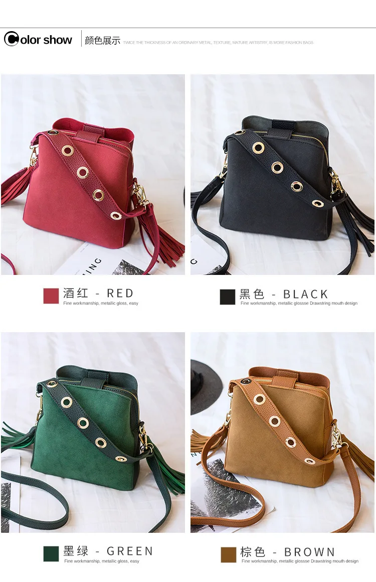 

Bag Woman 2020 new fashion bucket bag Korean version wide shoulder strap single shoulder simple frosted woman bag cross-body bag