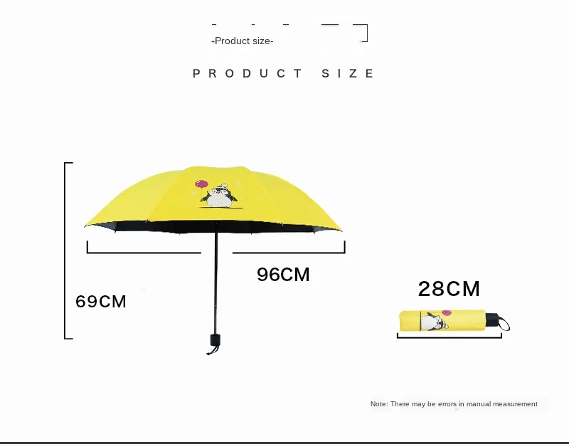 

Simple Automatic Folding Student Umbrella Cartoon Small Fresh Three-fold Vinyl Sunscreen Windproof Rainproof Dual-use Umbrella