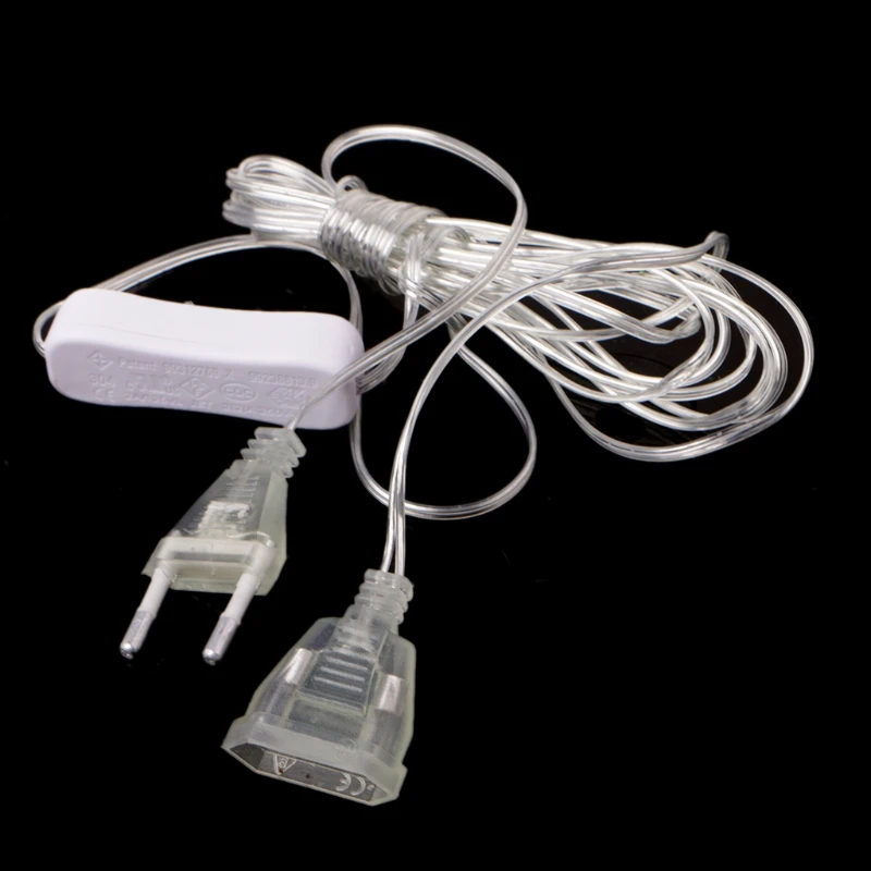 

100W EU Plug Male To Female Power Supply AC Adapter Extension Cable Cord 5m