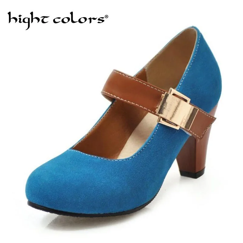 Женские замшевые туфли-лодочки Туфли Мэри Джейн на высоком каблуке вечерние