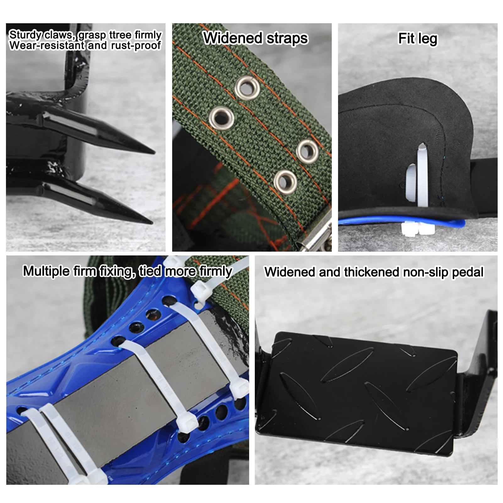 

Tree Climbing Spike Set With Safety Strap Adjustable Lanyard Rope Rescue Belt Stainess Steel Safety Belt Camping Accessories