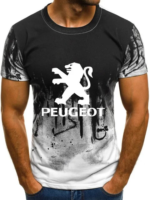 Мужская футболка с коротким рукавом для Пежо логотипом автомобиля летняя