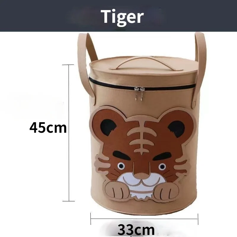 Корзина для хранения с мультяшными животными слон лев динозавр крышкой ведро