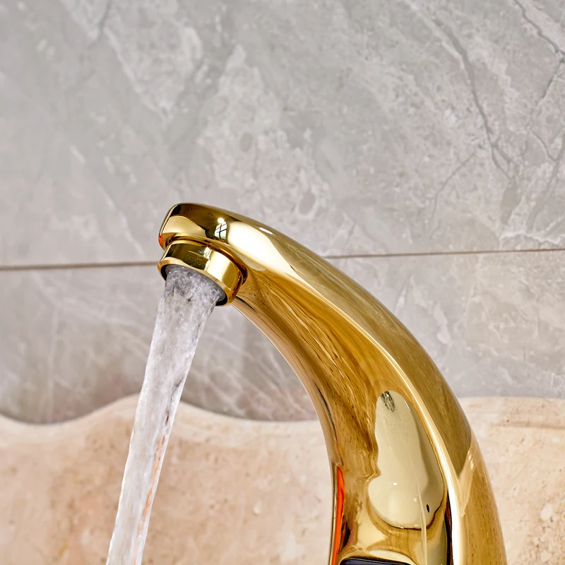 Sensor Facucet Senducs Gold Basin Faucet Quality Brass Automatic Bathroom Mixer Tap Antique Faucets | Обустройство дома