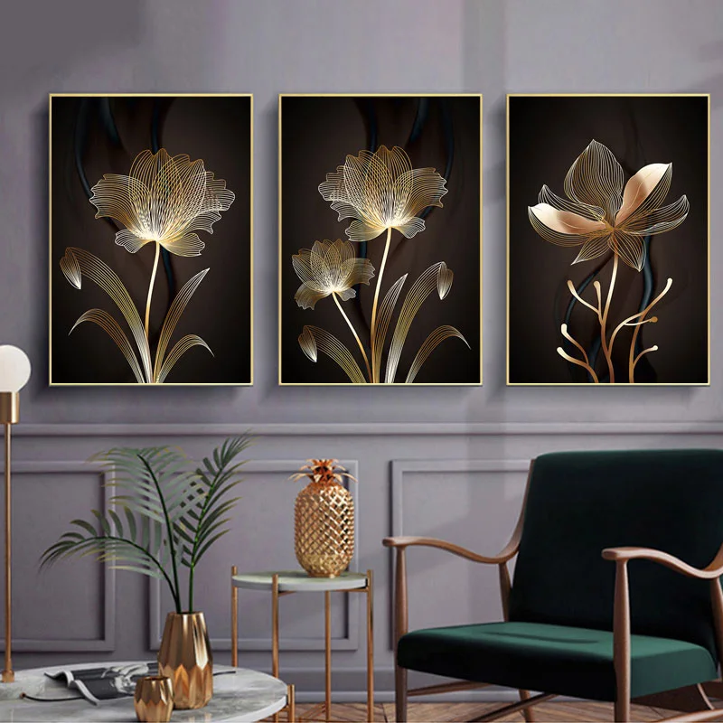 

Full Square Round Drill Diamond Painting Mosaic 3 pieces Modern Minimalist Abstract Line Flower 5D DIY Diamond Embroidery sales