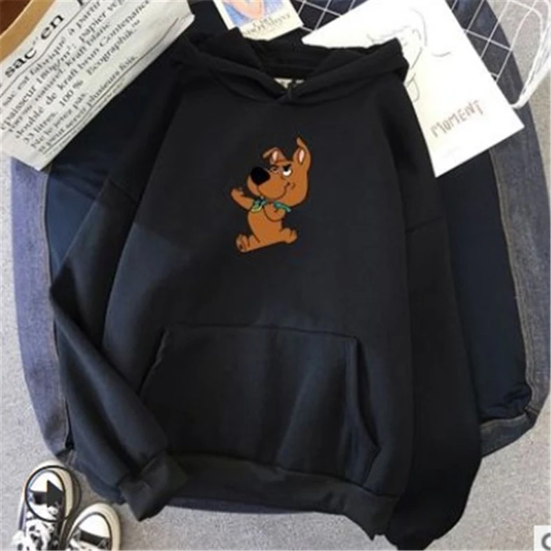 2021 Oversize Cute Dog Print Sweatshirt Kawaii Hoodies Women Top Clothes Hoody Female Itself Winter Women Full Sleeve Hoodies