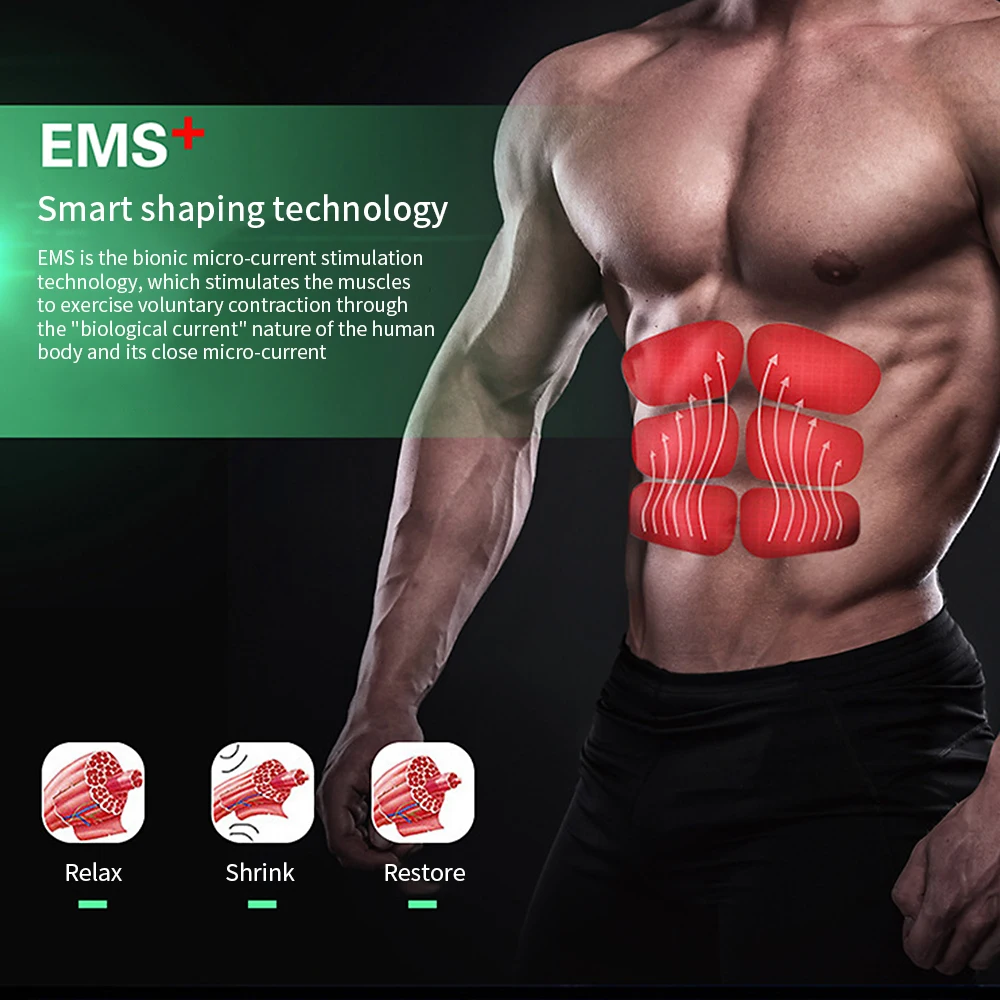 USB электрический заряд для мышц живота Пояс вибрации тела пояс похудения EMS