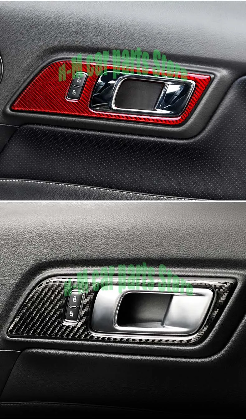 

Airspeed carbon fiber Door inner Handles Door Bowl Decorative for Ford Mustang Car Stickers Car-Styling 2015 2016 2017