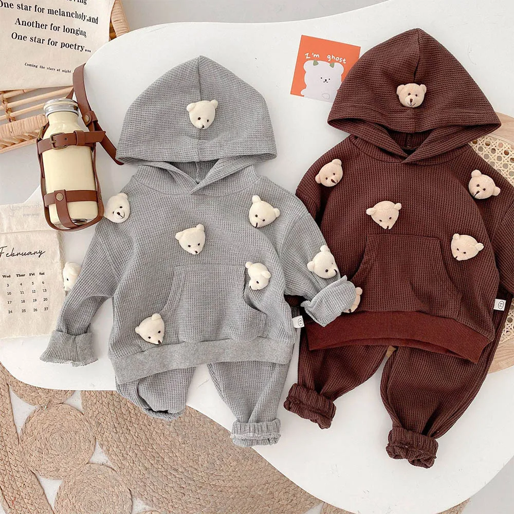 

Unisex Boys Girls Christmas Boutique Outfits Cartoon Hooded Sweatshirt + Pants Two Pieces Autumn Baby And Todldler Clothing