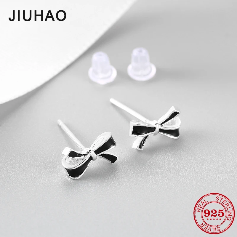 Модные милые черные серьги с бантом для девочек на День святого Валентина