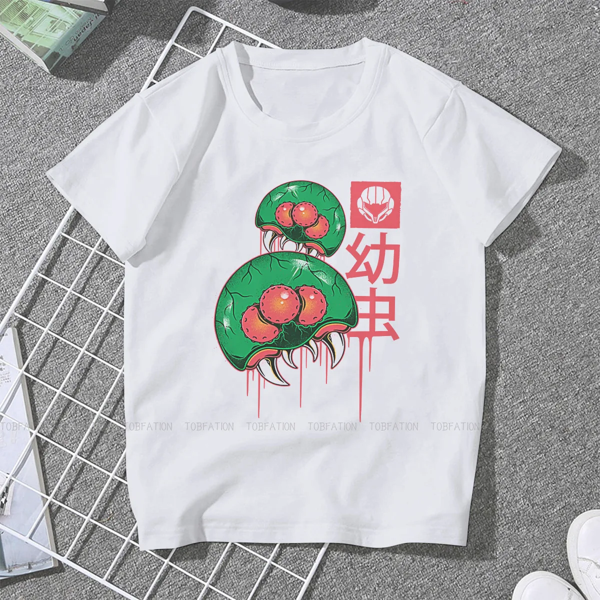 Женская футболка Larvas футболки для девочек из игры Метроид Самус Аран хлопковые