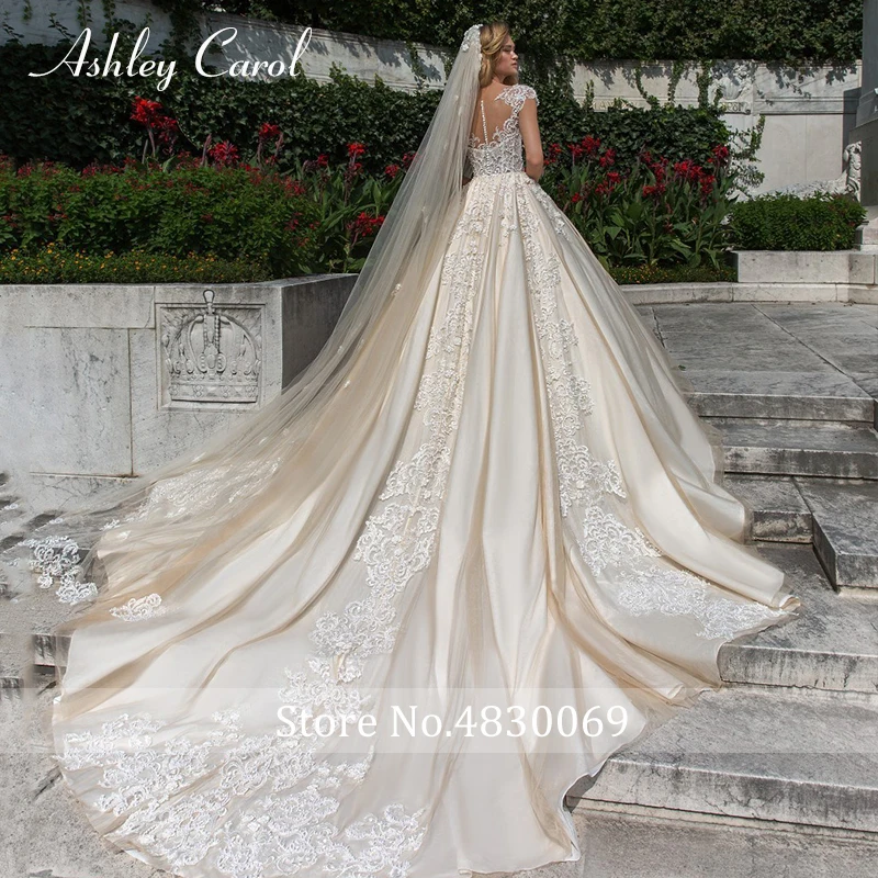 MarryingHoney a linha vestidos de casamento 2020 querida luxo frisado apliques botão princesa noiva catedral vestidos de noiva