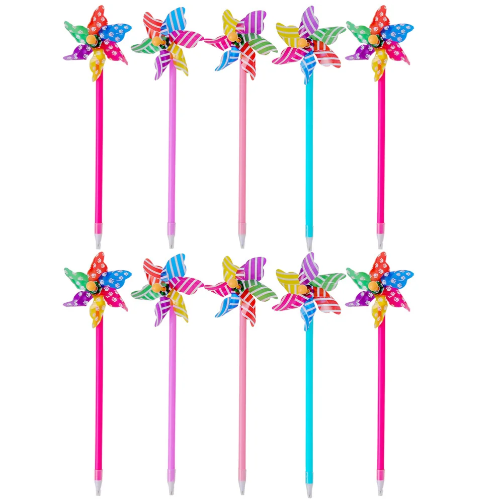 

10pcs Practical Cartoon Ballpoint Pen Student Stationery Windmill Ballpoint Pen