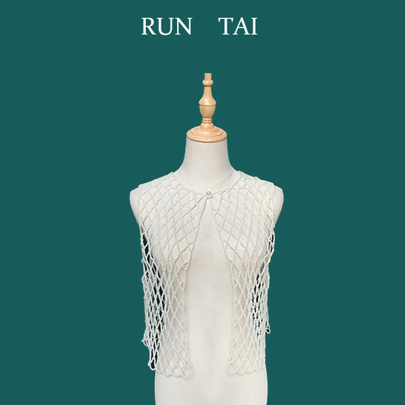 

Модные украшения, перламутровая жилетка ручной работы в стиле ретро, ожерелье, женский воротник, цепочка на плечо, длинный женский топ