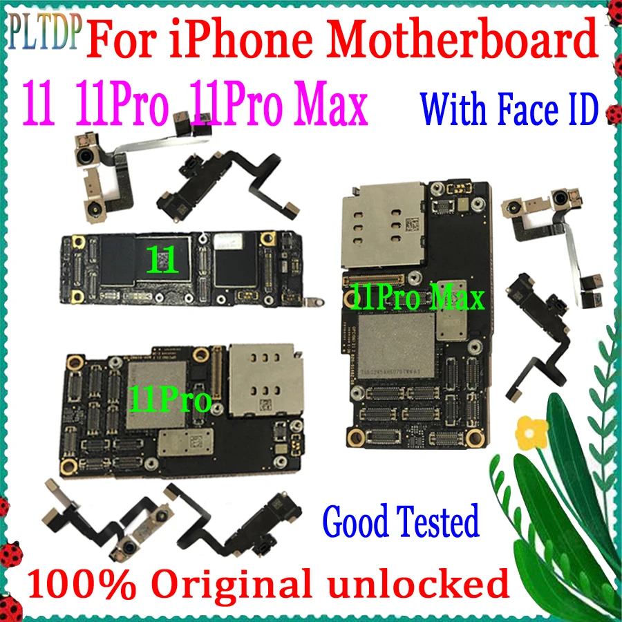 Заводская разблокированная материнская плата для iphone 11 Pro max с/без Face ID бесплатный