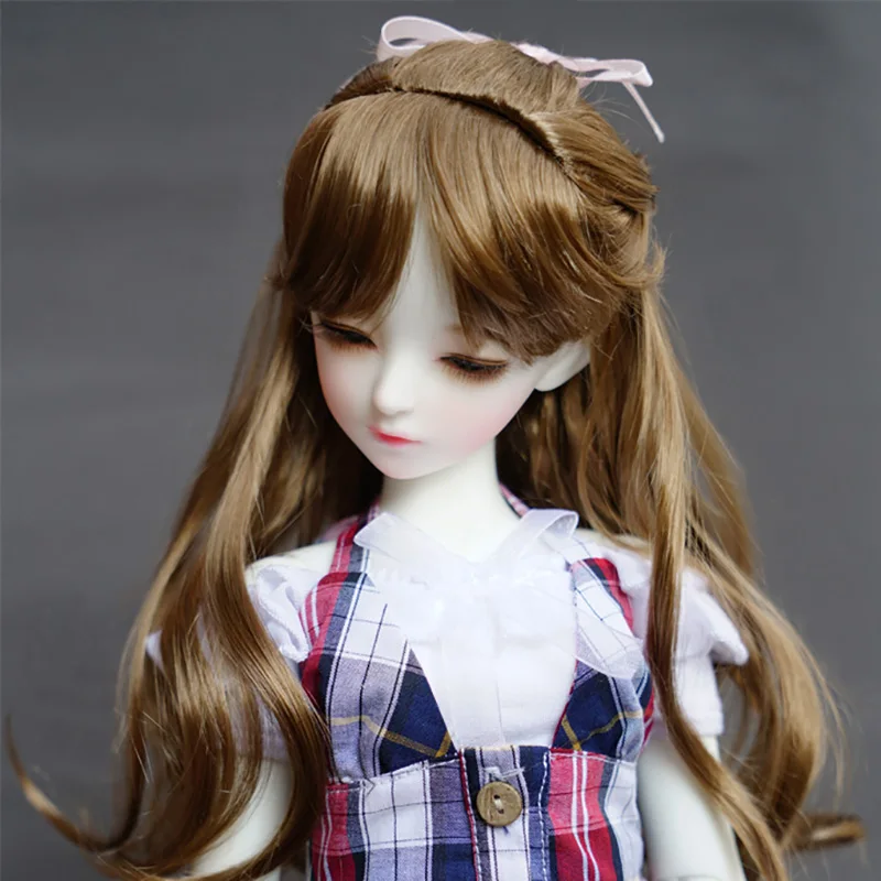 Cateleya Lmitation мохеровые слегка вьющиеся коричневые длинные волосы плетеные формы 1/3