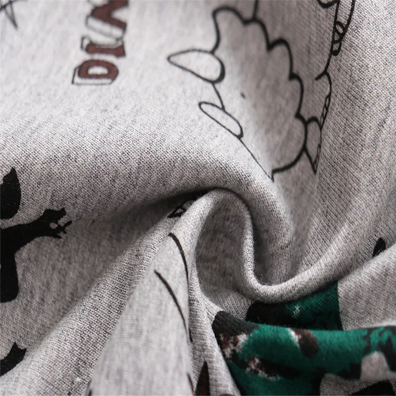 

Zeebread Boys Girls Autumn Winter Grey Sweatshirts With Dinosaurs Print Fashion Cotton Kids Long Sleeve Clothing