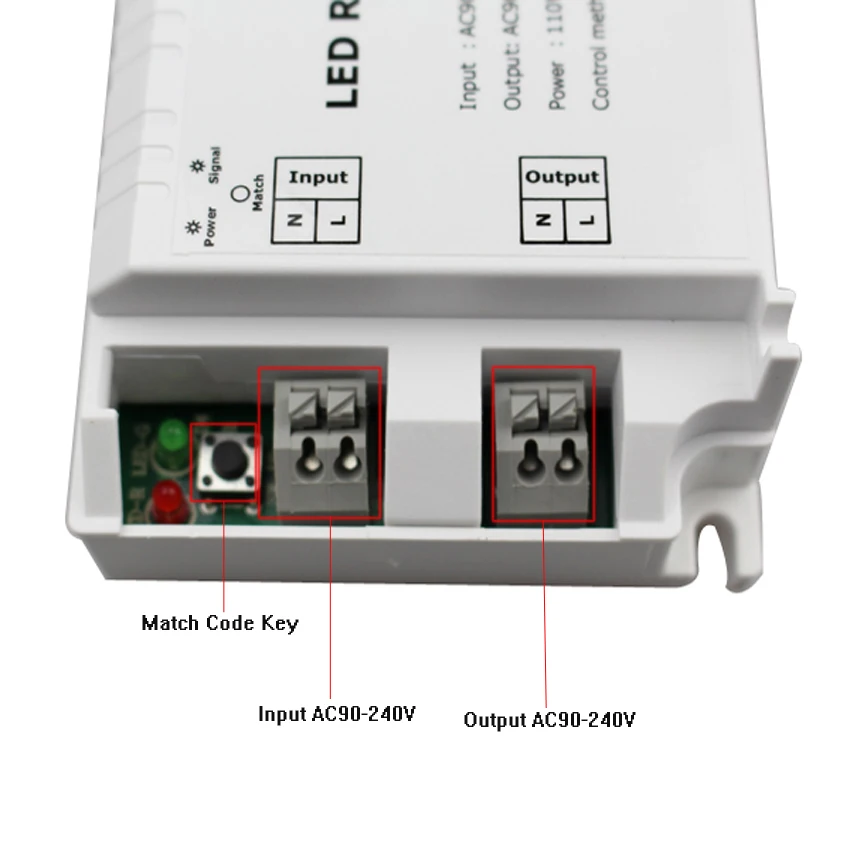AC90-240V, светодиодный диммер, 220 В, 110 В, задний край, диммер, контроллер, беспроводной Радиочастотный пульт дистанционного управления, диммируемая Светодиодная лампа