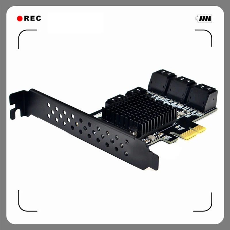 

PCI-E SATA 2X 4X 8X 16X PCI-E Card PCI Express to SATA 3.0 8-Port SATA III 6Gbps Expansion Adapter with SATA Data Cable